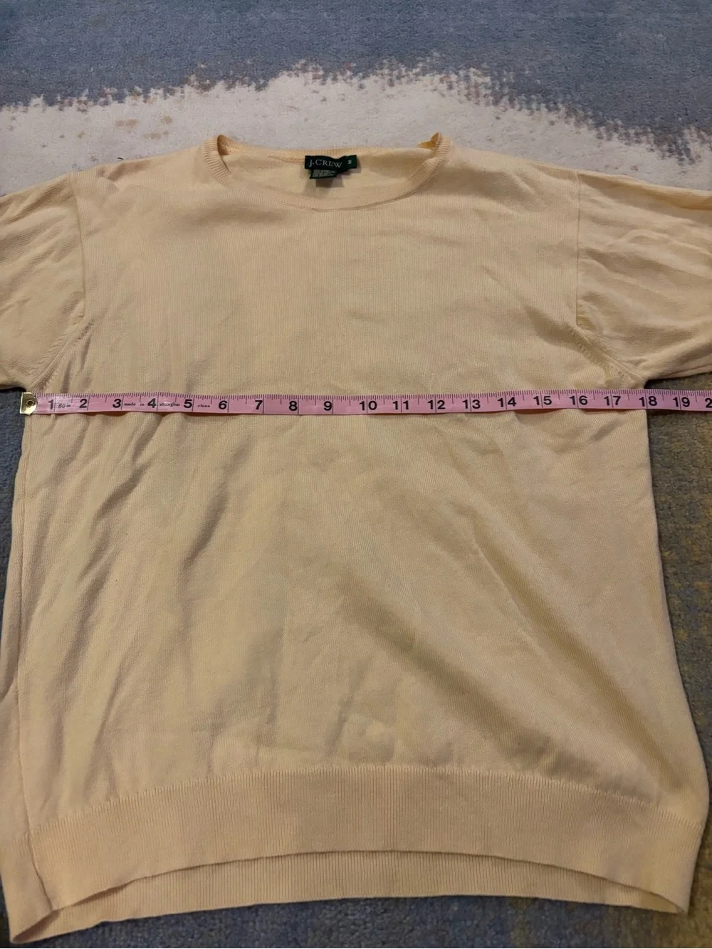 J. Crew Short Sleeve Crewneck Sweater in Pale Yellow, medium